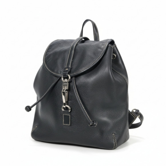 Vintage Coach Studio Legacy Backpack Black Mini Bag Y2K Leather Drawstring 9368 - Picture 1 of 14